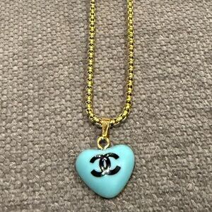 CC Turquoise Heart with Black CC Pendant